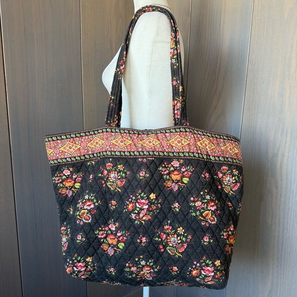 VERA BRADLEY Vintage ‘Chocolat’ Large Shoulder Bag Tote - Picture 4 of 10